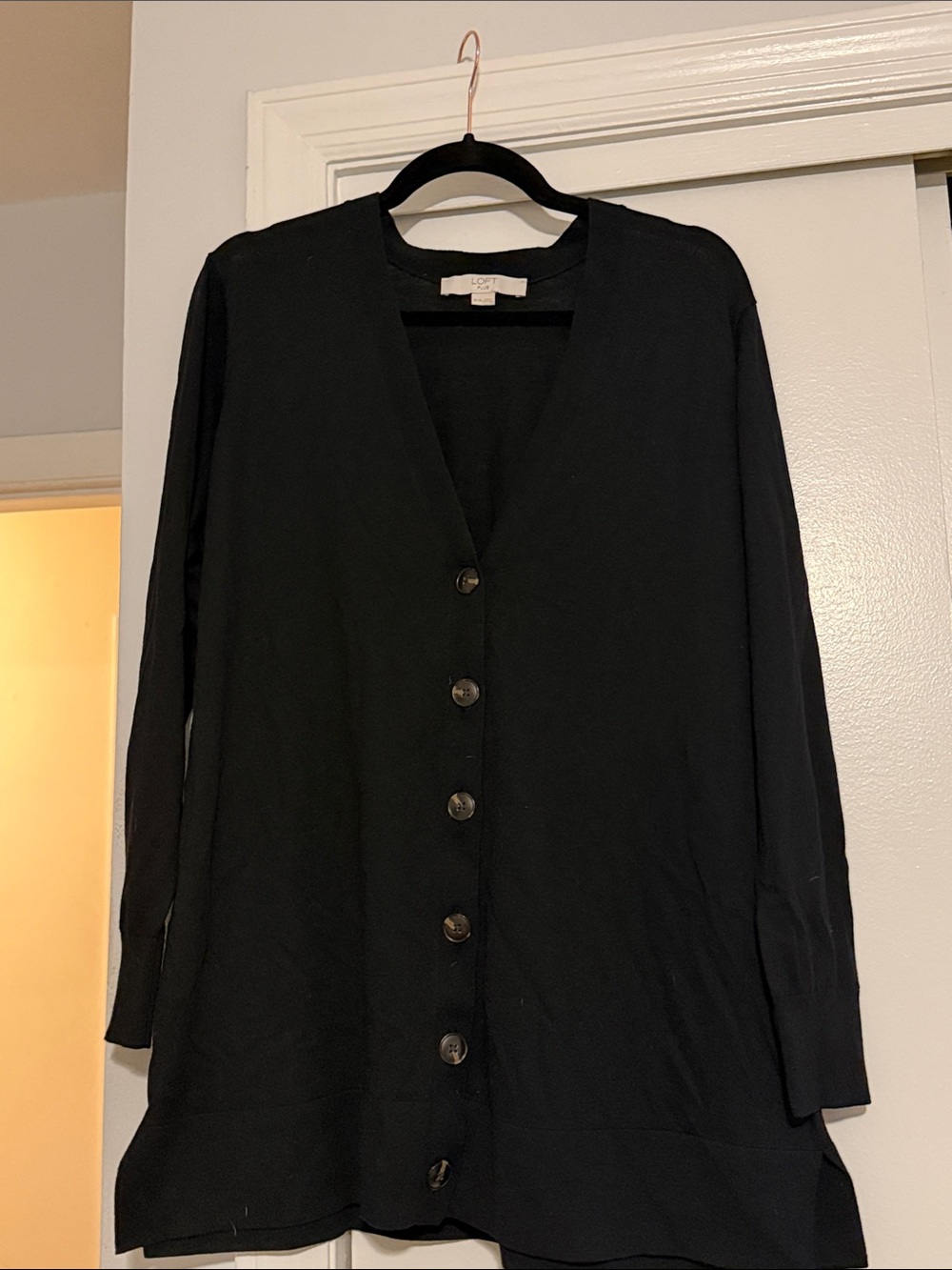 LOFT PLUS Black Women's Tunic Cardigan